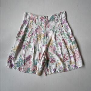Vtg 90's Pastel Floral High Rise Rayon Shorts RAMPAGE Size 9 Grunge Retro
